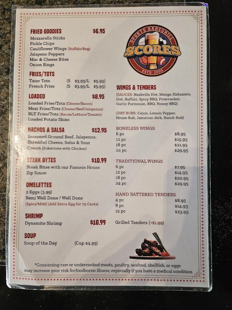 Scores Sports Bar and Grill Menu image 4